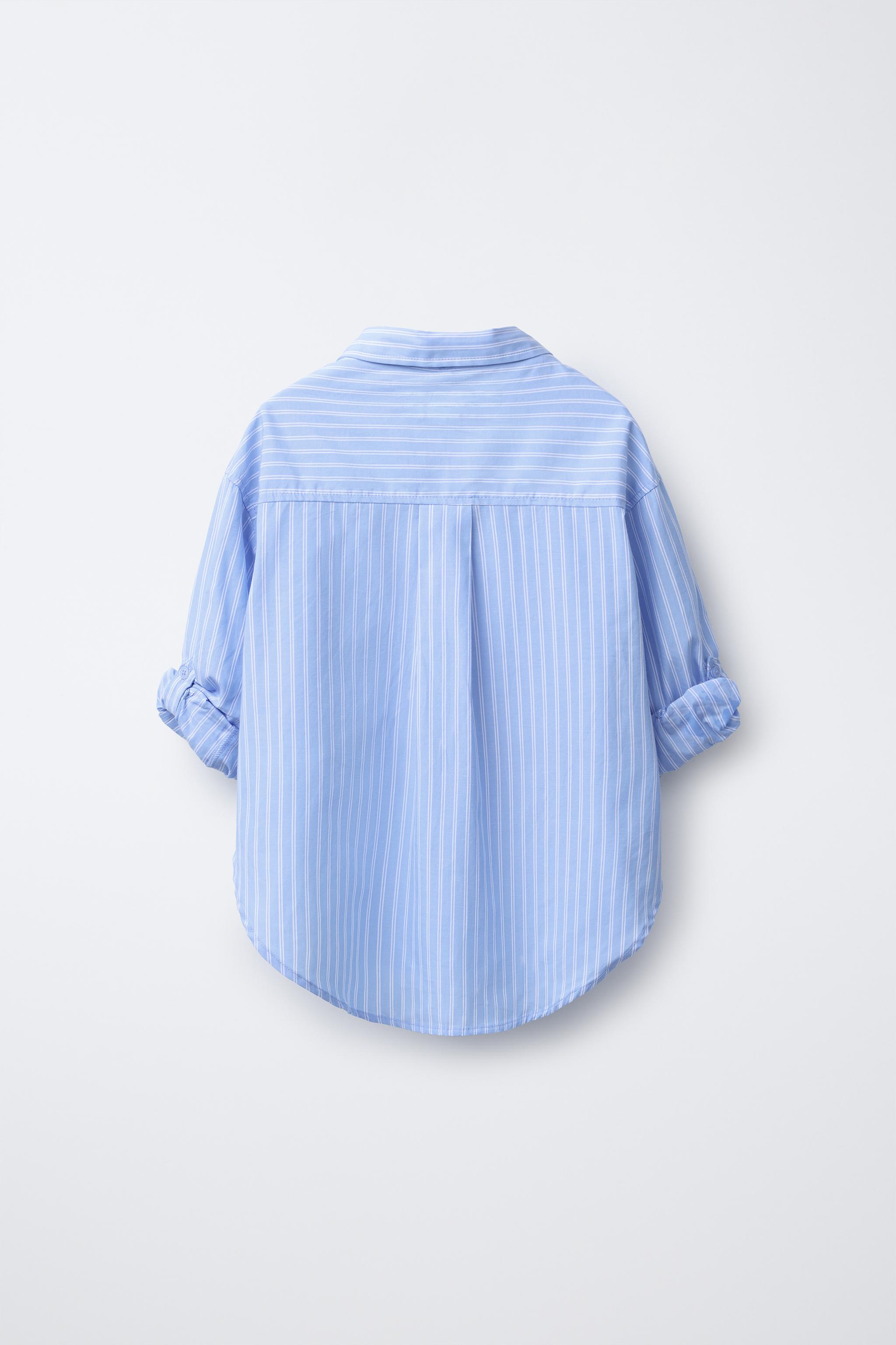 STRIPED POPLIN SHIRT AND RIB T-SHIRT PACK